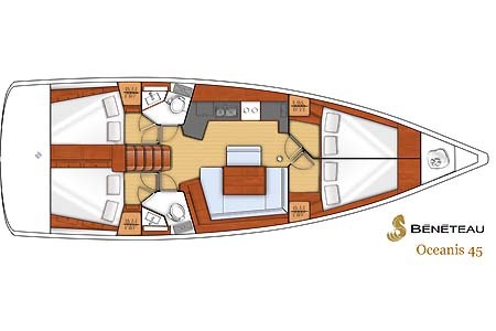 Yacht Charter Croatia Beneteau Oceanis 45 Layout