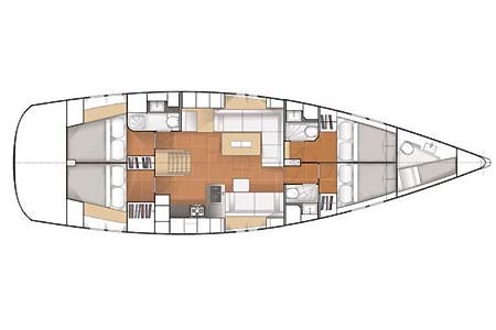 Yacht Charter Croatia Hanse 545 Layout