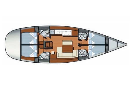 Yacht Charter Croatia Jeanneau 49i Layout
