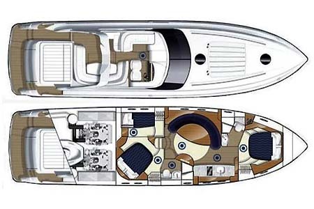 Yacht Charter Croatia Princess V58 Layout