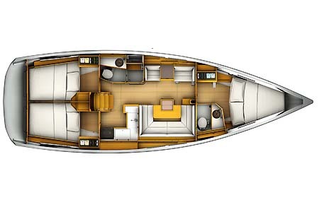 Yacht Charter Greece Jeanneau Sun Odyssey 409 Layout