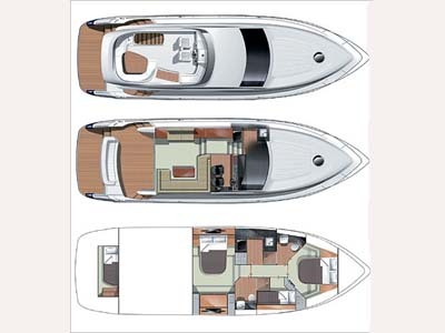 Yacht Charter Croatia Fairline Phantom 48 Layout