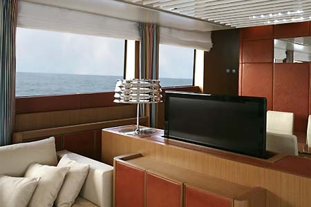 Yacht Charter Greece Aicon 85 Salon Tv