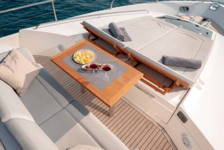 Champion Princess 72 Fly Forward Deck Table Seating Area