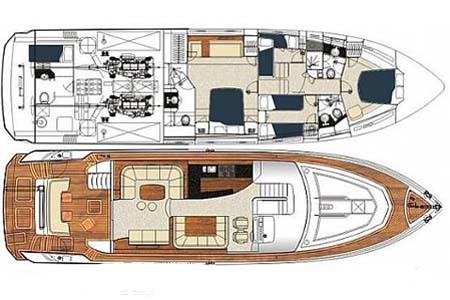 Croatia Yacht Charter Galeon 640 Layout