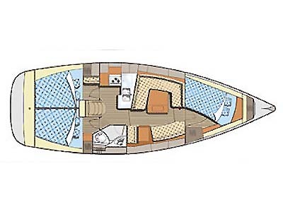 Elan Impession 384 Yacht Charter Croatia Layout