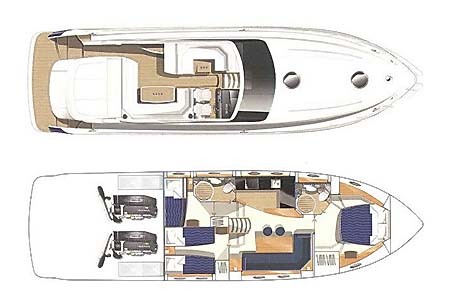 Yacht Charter Croatia Princess V53 Layout