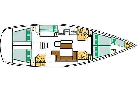 Yacht Charter Greece Beneteau 50 Layout