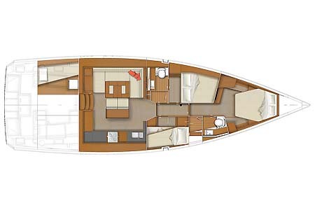 Yacht Charter Greece Beneteau Sense 50 Layout
