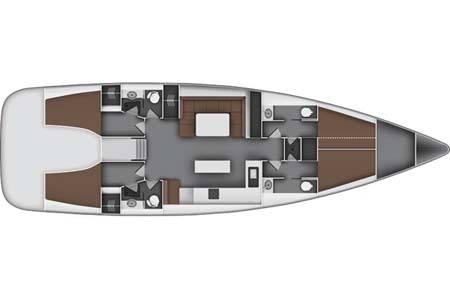 Croatia Yacht Charter Bavaria 55 Layout2