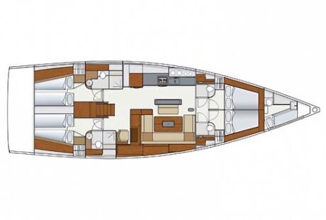 Yacht Charter Croatia Hanse 575 Layout