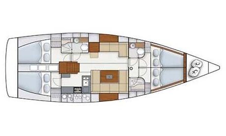 Yacht Charter Croatia Hanse 445 Layout