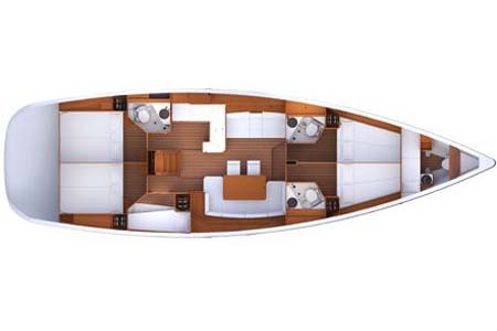 Yacht Charter Croatia Jeanneau 53 Layout