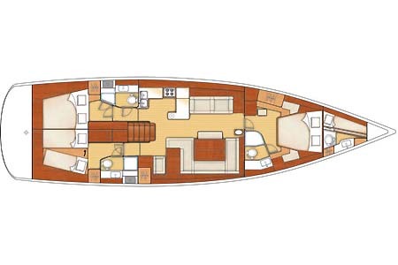 Yacht Charter Croatia Oceanis 58 Layout