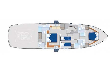 Yacht Charter Croatia Pershing 64 Layout