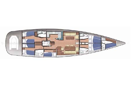 Yacht Charter Greece Gianetti Star 64 Layout