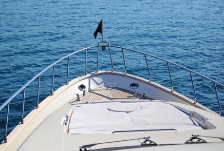 Azimut 80 Red Bad Bat Foredeck Other Angle