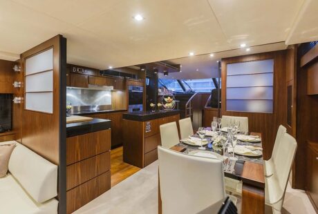 Fairline 78 Custom Dining Table Galley